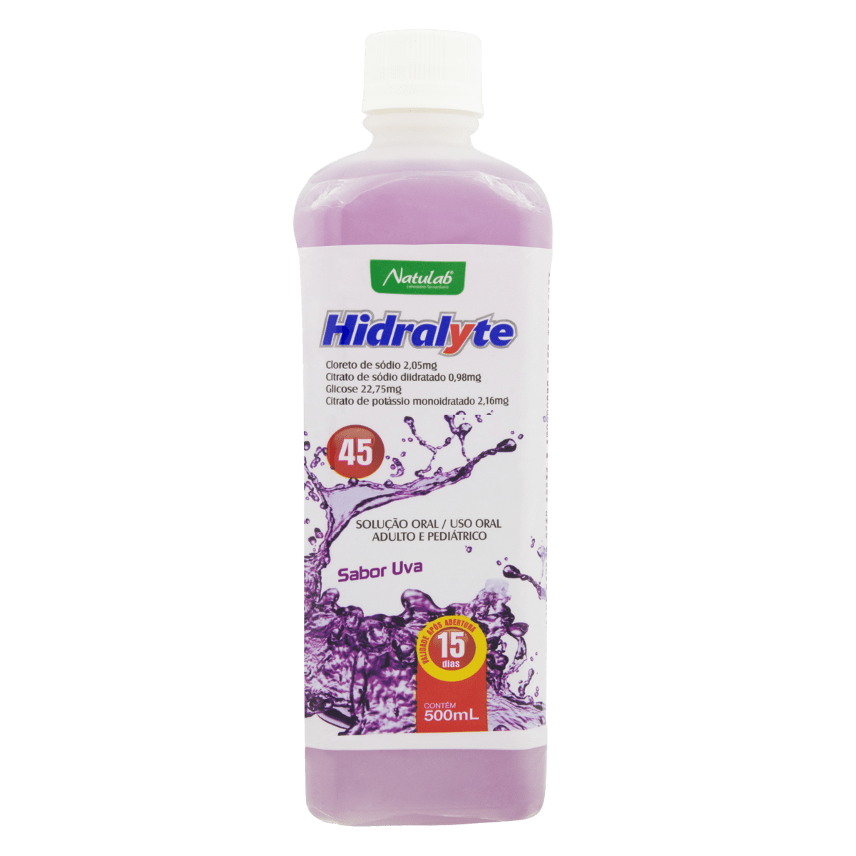 Hidralyte 45 Uva 500Ml Natulab | Drogafuji - Drogafuji