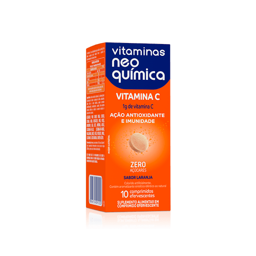 Suplemento Alimentar Vitamina C Sabor Laranja Com 10 Comprimidos  Efervescentes Cronoliv