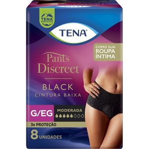 Roupa Intima Tena Pants Discreet Black P/M 8 Unidades