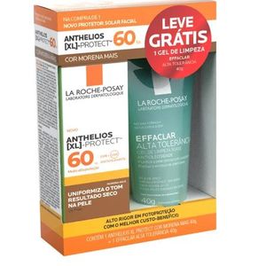 Kit Protetor Solar Facial Anthelios XL-Protect Cor Morena FPS 60 40g e Ganhe Gel Effaclar Alta Tolerância 40g