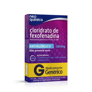 Cloridrato de Fexofenadina Neo Química 180mg caixa com 10 comprimidos revestidos