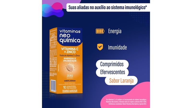 Vitamina Neo Química Vit C 10 comprimidos Efervescentes - Drogaria