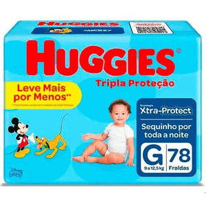 Fralda Huggies Tripla Proteção G - 78 fraldas
