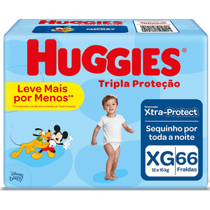 Fralda Huggies Tripla Proteção XG - 66 fraldas