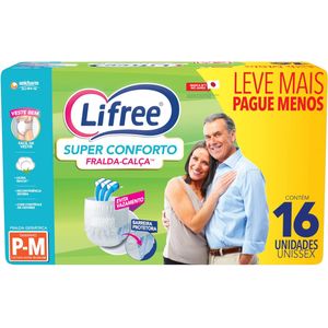 Fralda Geriátrica Lifree 16 unidades tamanho P/M
