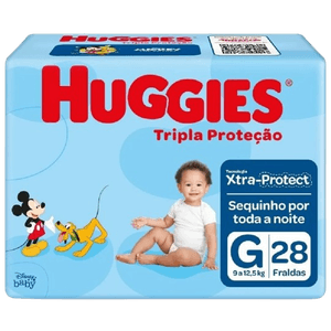 Fralda Huggies tripla proteção G 28 UN