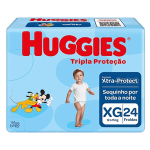 Fralda Huggies Tripla Proteção Jumbo EG Com 24 Unidades