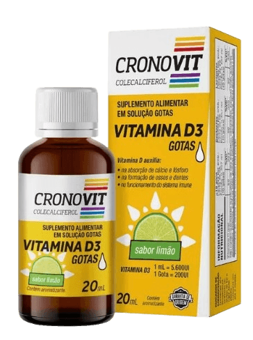 Encontraproduto.com.br - Vitamina D3 Gotas Cronovit Sabor Limão 20ml