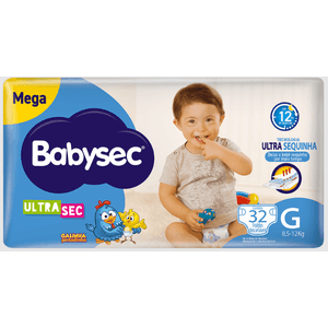 Fralda Babysec Ultra Mega Tamanho G com 32 unidades