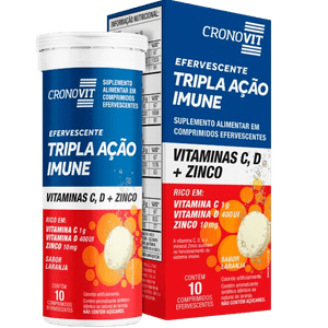 Cronovit Tripla Ação Imune Com Vitaminas C, D e Zinco Com 10 Comprimidos